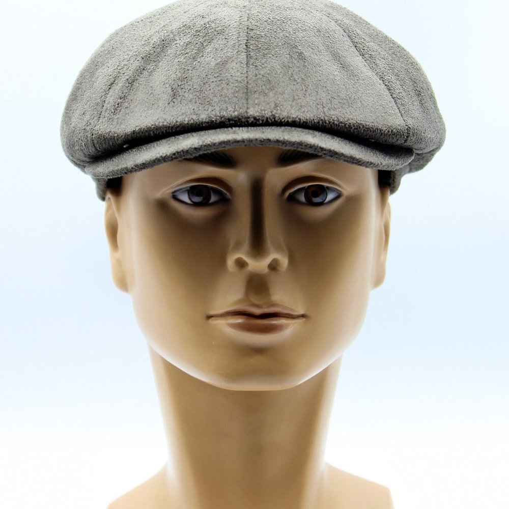 Velvet Grey Baker Boy Hat